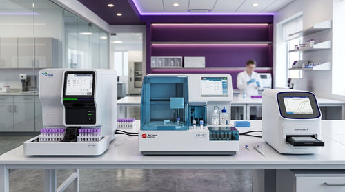 Refurbished medical equipment and clinical lab analyzers including Sysmex XN-1000, Beckman Coulter AU480, and QuantStudio 5 PCR at PT Medical Technologies