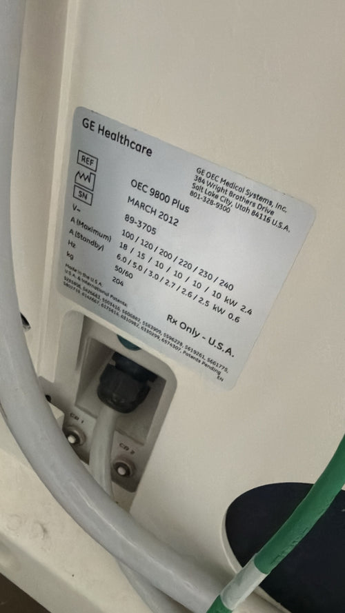 2012 GE OEC 9800 Plus Mobile C-Arm System with Vascular / ESP Package