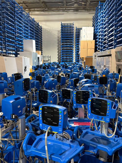GE Healthcare CARESCAPE DINAMAP V100 Vital Signs Monitors with Rolling Stands (Lot of 265 Units)