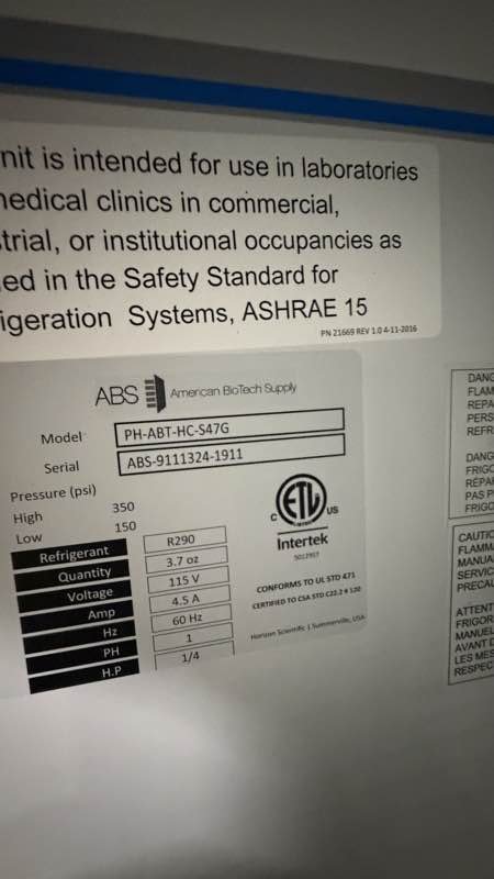 American BioTech Supply PH-ABT-HC-S47G Laboratory Refrigerator - Image 3