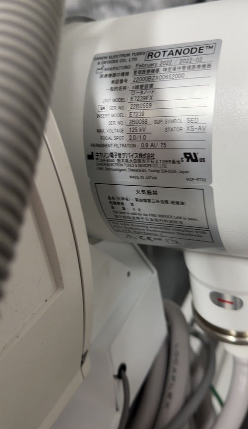 Canon Electron Tubes & Devices Co., Ltd. E7239FX Rotanode X-Ray Tube Assembly