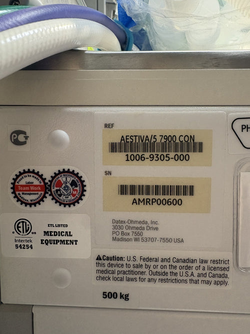 Datex-Ohmeda Aestiva/5 7900 CON Anesthesia Machine