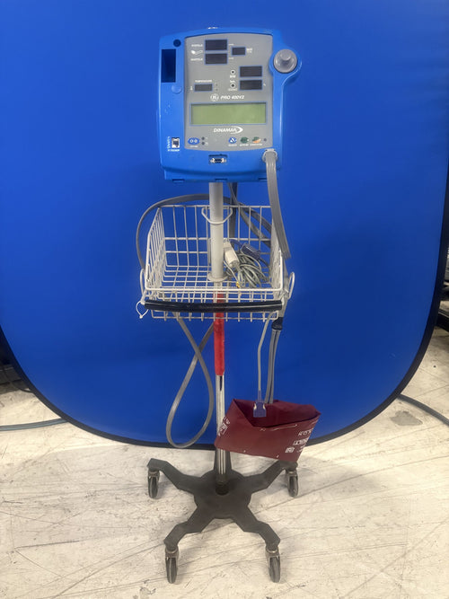 GE DINAMAP Pro 400V2 Vital Signs Monitor on Rolling Stand