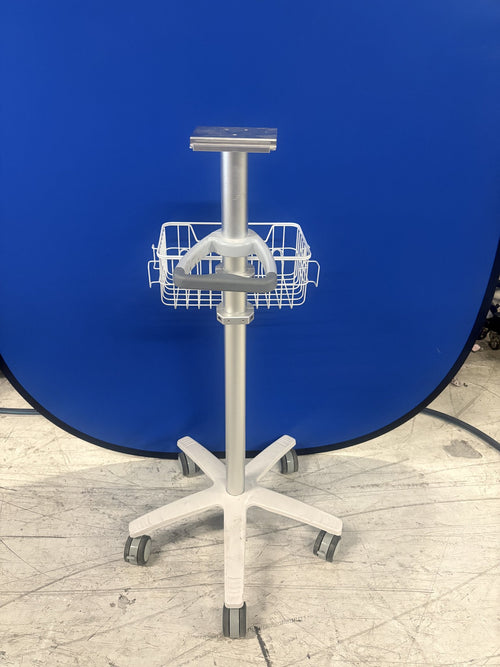 Medical Equipment Rolling Stand with Storage Basket and Mounting Plate