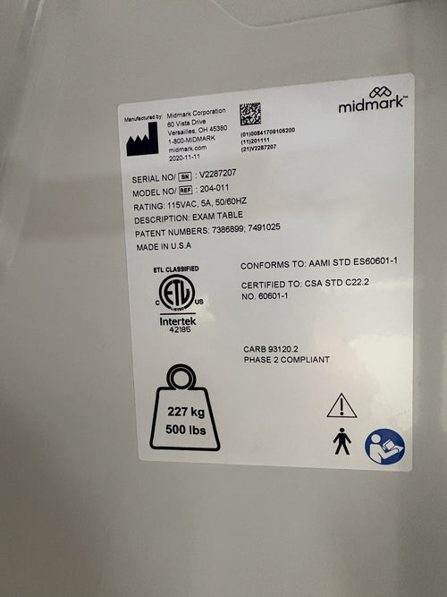 Midmark 204-011 Exam Table