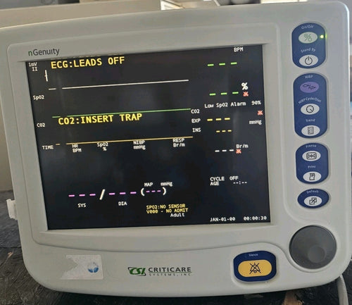 Criticare nGenuity 8100- DOX SpO2, NIBP, ECG,  Temp, Printer