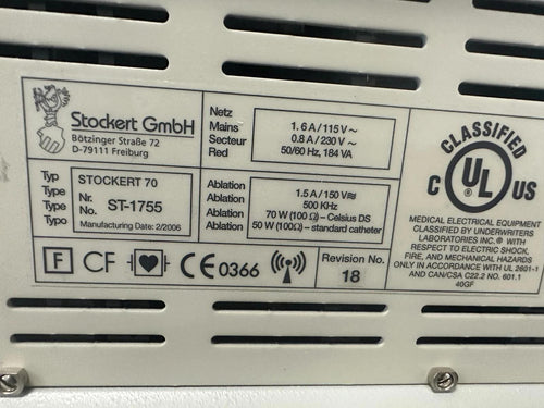 Biosense Webster Stockert 70 Unit