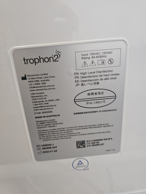 NEW Trophon2  Disinfection System W Printer And Stand Zero Cycles