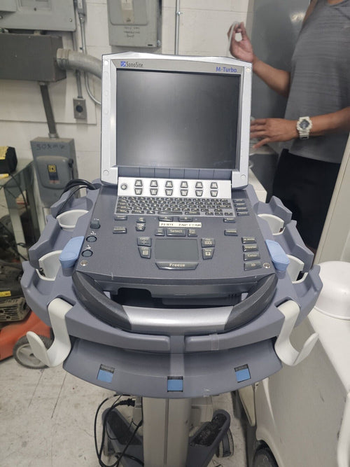 Sonosite M-Turbo Ultrasound System w/ L25 & P21 ProbeS w/ Power Supply & CART