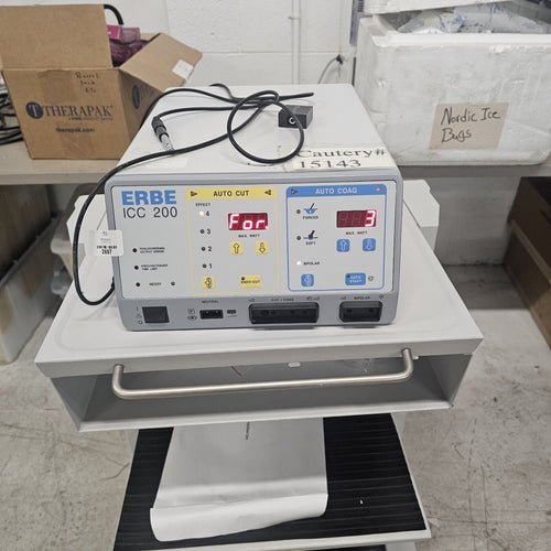 Erbe ICC 200 ESU w/ Foot Pedal & Power Cord , Cart