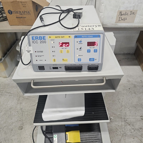 Erbe ICC 200 ESU w/ Foot Pedal & Power Cord , Cart