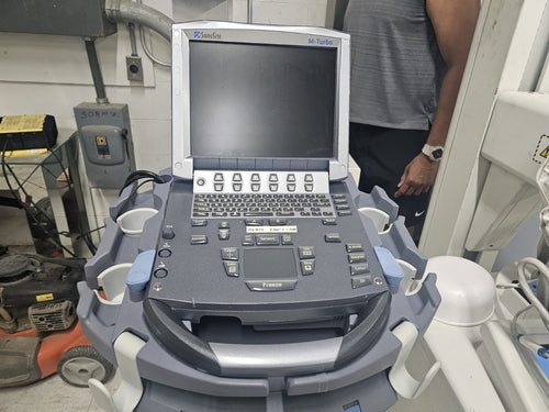 Sonosite M-Turbo Ultrasound System w/ L25 & P21 ProbeS w/ Power Supply & CART