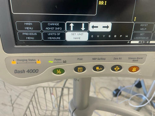 GE Dash 4000 CO2, SPO2, ECG, NBP, Temp Patient Monitor