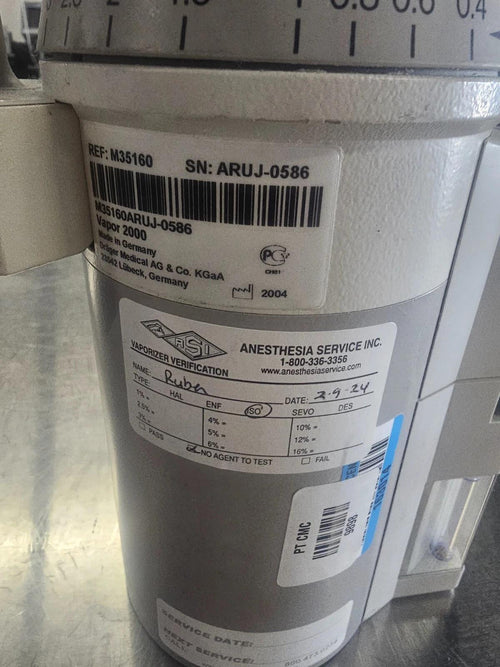 Drager D-Vapor 2000 Isoflurane Vaporizer M35160