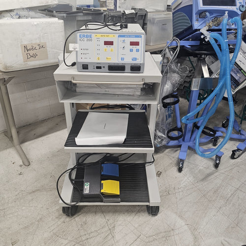Erbe ICC 200 ESU w/ Foot Pedal & Power Cord , Cart