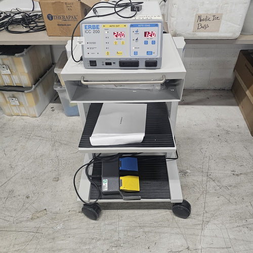 Erbe ICC 200 ESU w/ Foot Pedal & Power Cord , Cart