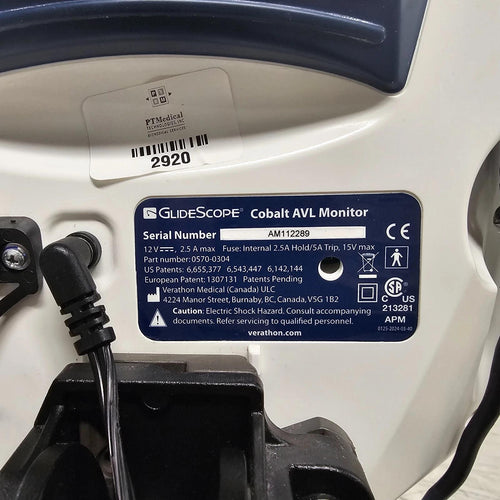 Verathon GlideScope Patient Monitor 0570-0304 w/ Scope