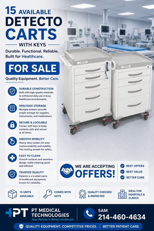 Detecto Rescue Series Anesthesiology Medical Cart,  Tan Drawers - Detecto