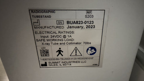 Summit Industries S225 Radiographic Tubestand - Image 4